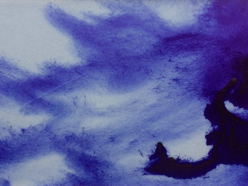 encre bleue sur papier calque