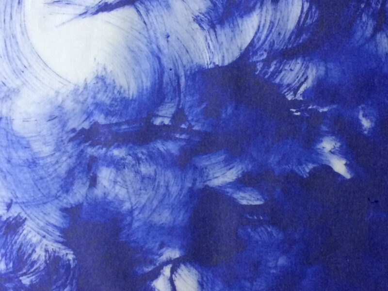 encre bleue sur papier calque